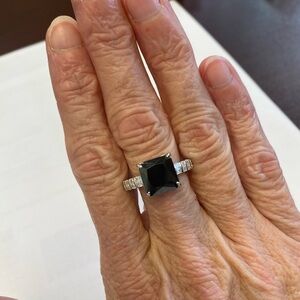 Bomb Party NWT Size 7 ring Black Onyx & CZ .925 Sterling Silver MSRP $216